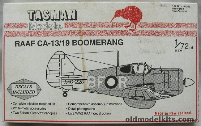 Tasman 1/72 CAC CA-13/19 Boomerang - RAAF Late WWII BF R, TN1004 plastic model kit